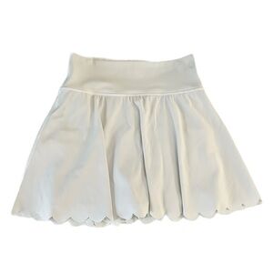aerie OFFLINE High Waist White Scalloped Hem Tennis Skirt • Size Small